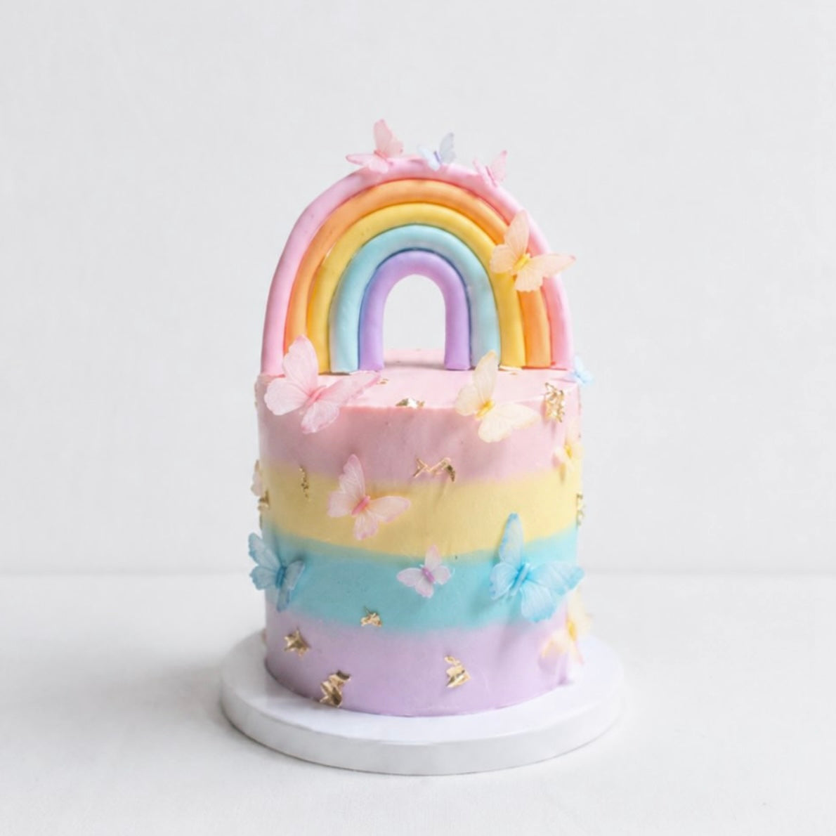 Pastel Rainbow Butterfly Cake