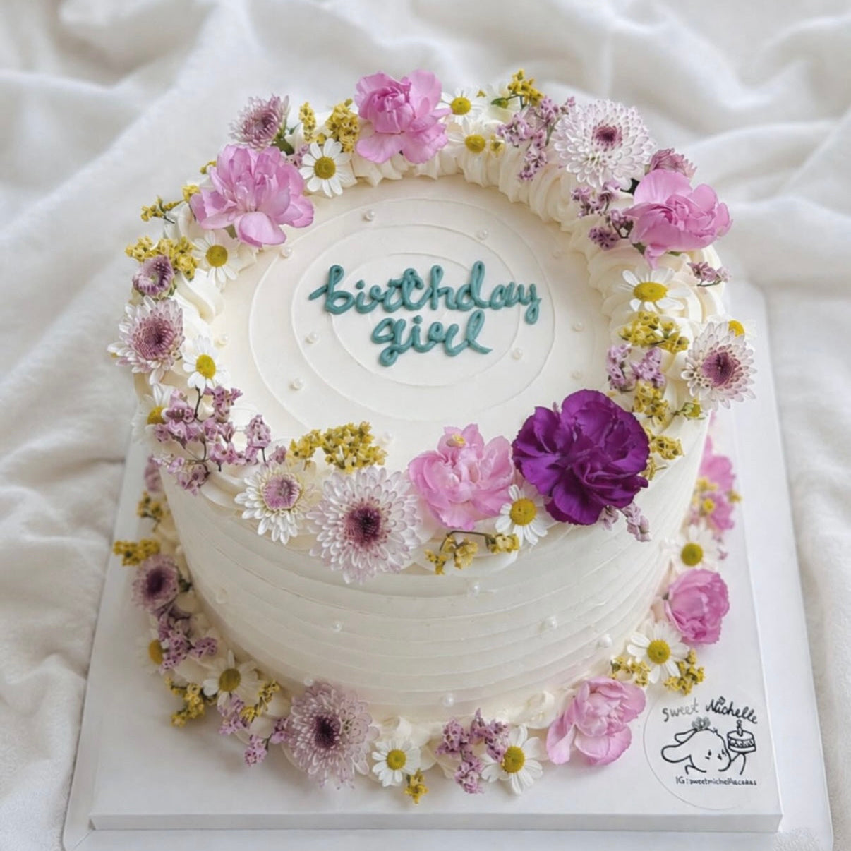 Floral Birthday Girl Cake