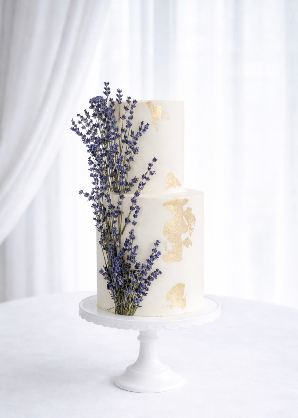Lavender & Gold Wedding Cake
