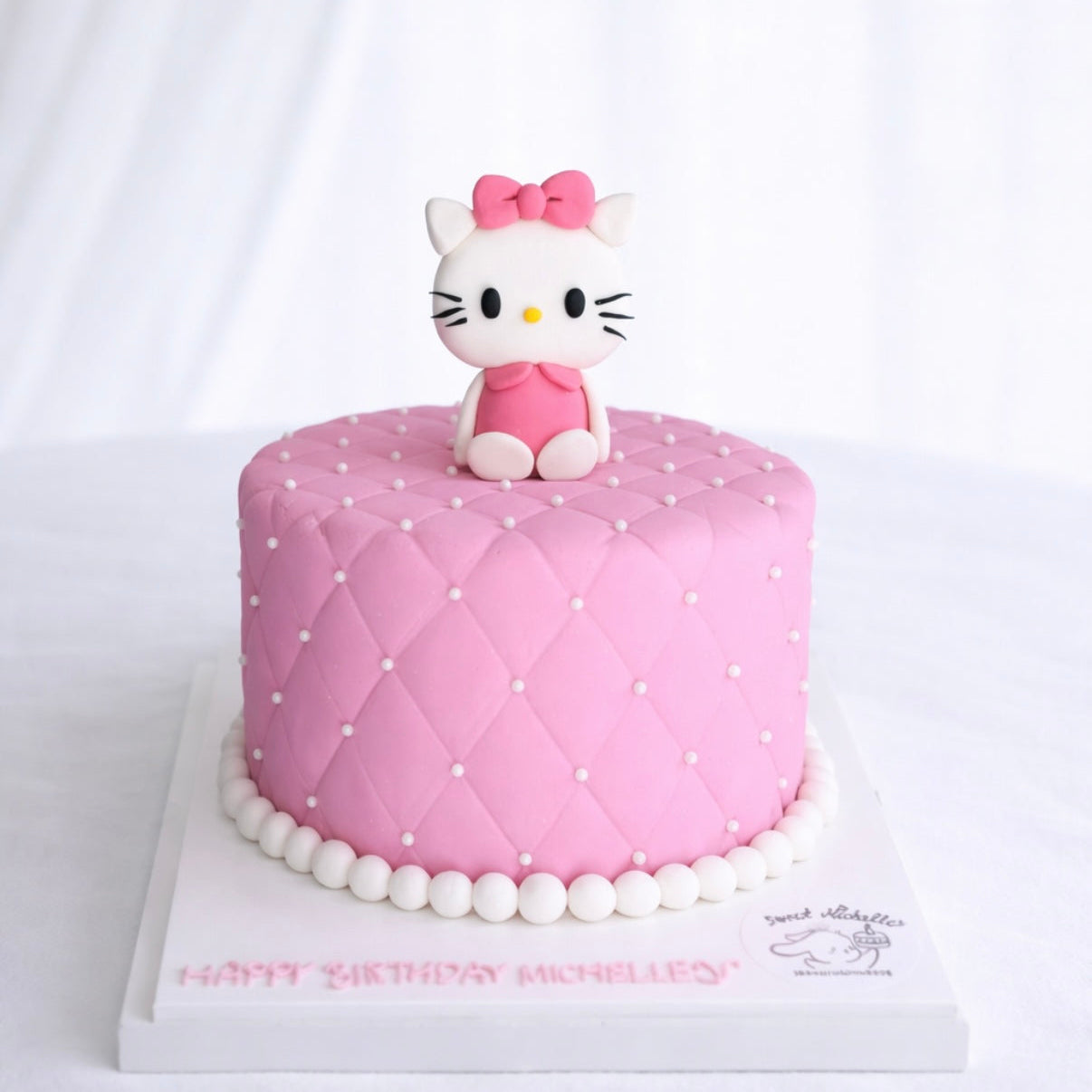 Pink Hello Kitty Pearl Cake