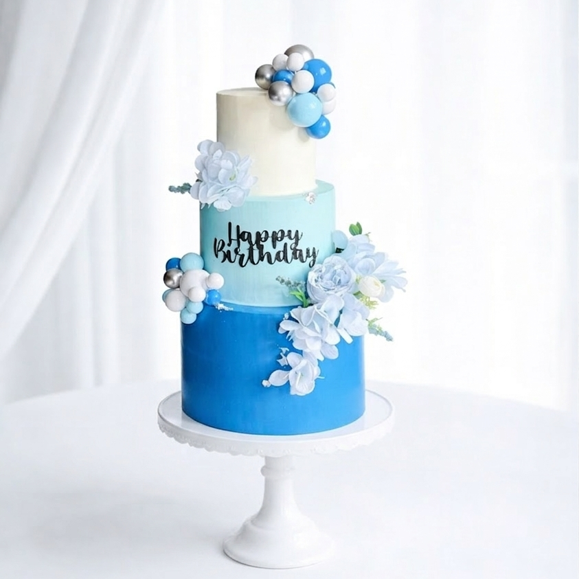 Blue Serenity Birthday Cake