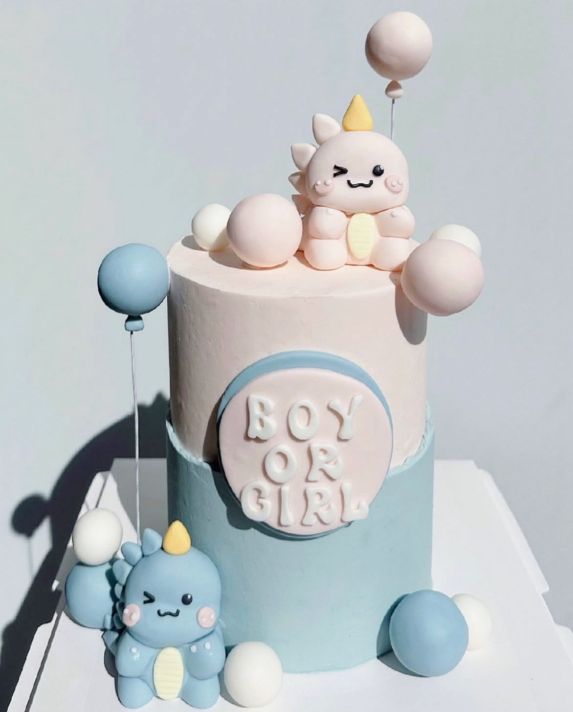 Baby Dinosaurs Gender Reveal Cake