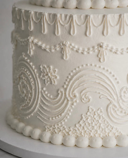 Ivory Lambeth Wedding Cake