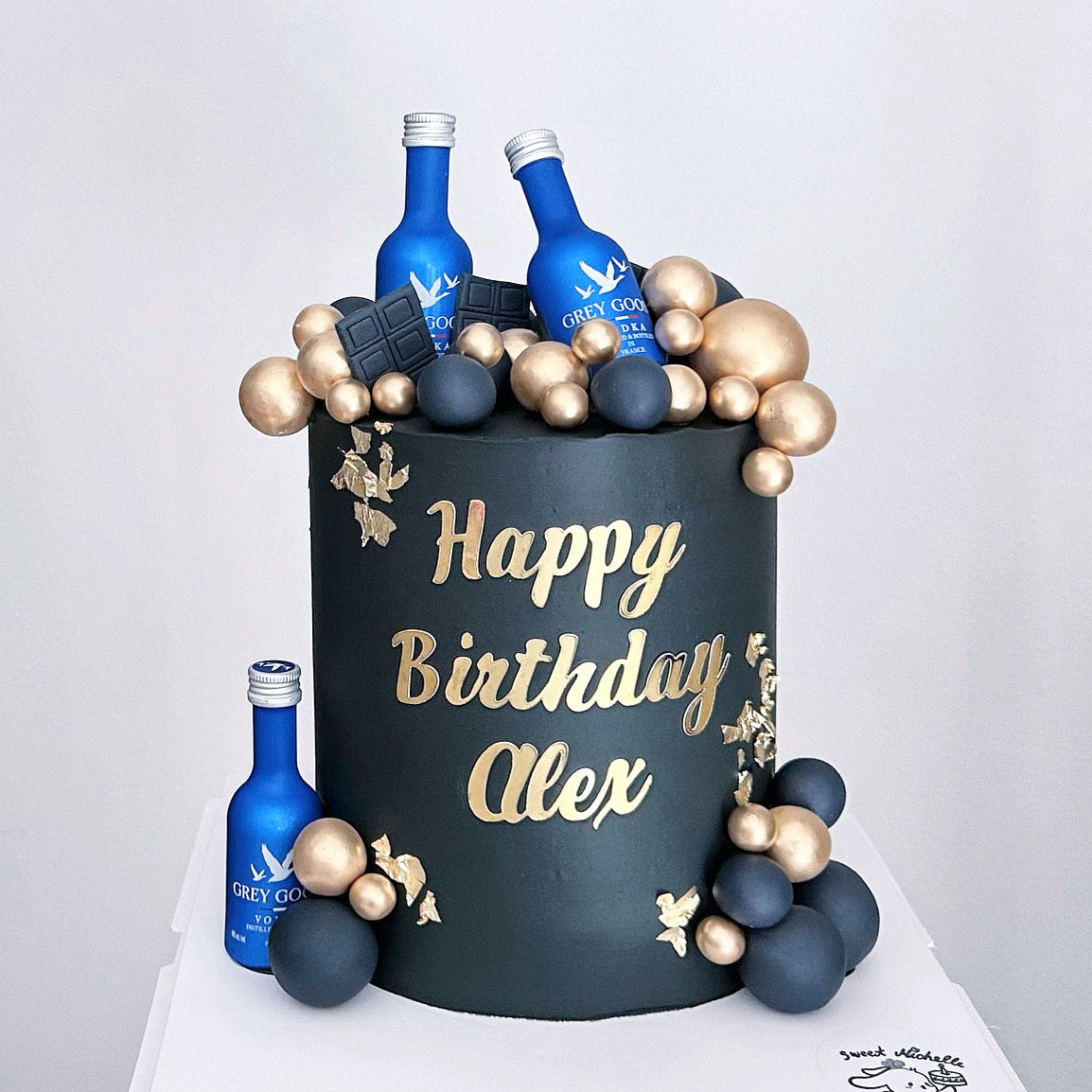 Black & Gold Vodka Cake