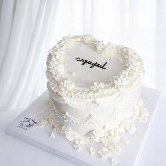 Vintage Ivory Engagement Cake
