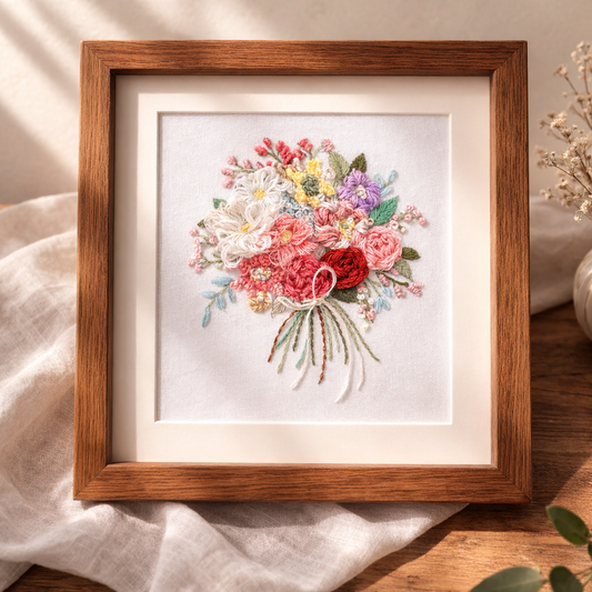 Floral Bouquet Embroidery Frame