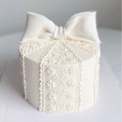 Elegant Lace Bow Cake