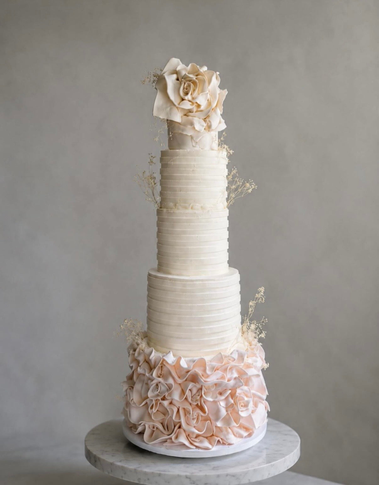 Romance in Ruffles Wedding Cake