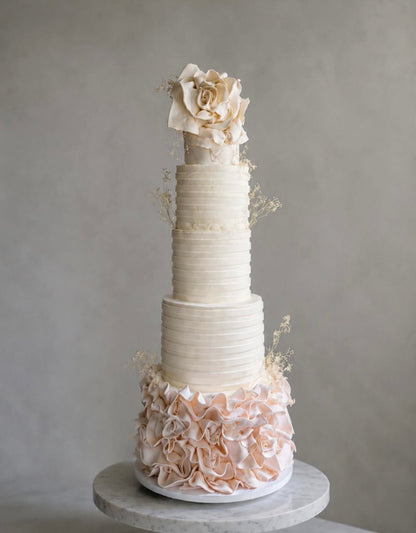 Romance in Ruffles Wedding Cake