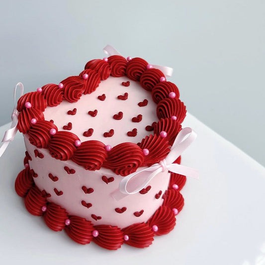 Cute Bow Heart Cake