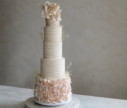 Romance in Ruffles Wedding Cake