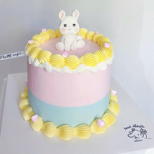 Gender Reveal Bunny Cake