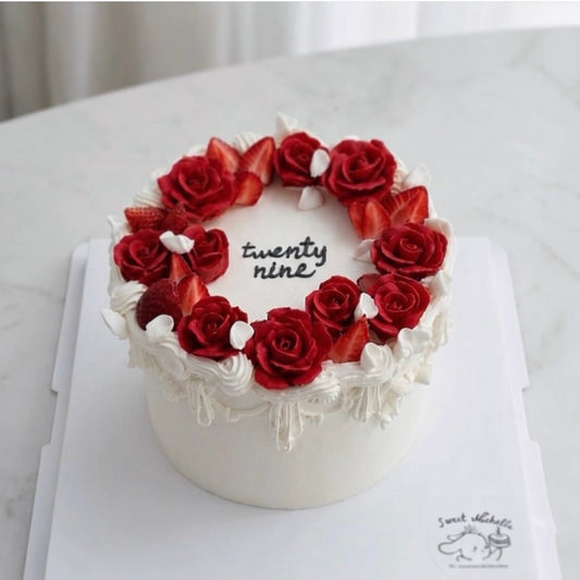 Romantic Rose Strawberry Cake