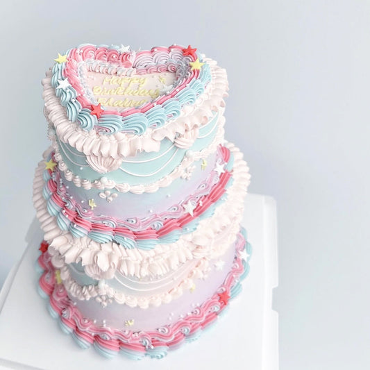 Ombré Dreamy Tier Heartcake