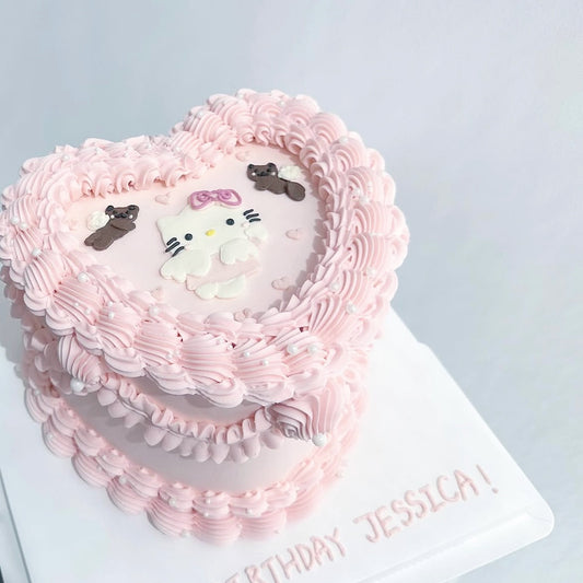 Hello Kitty Buttercream Drawing Cake
