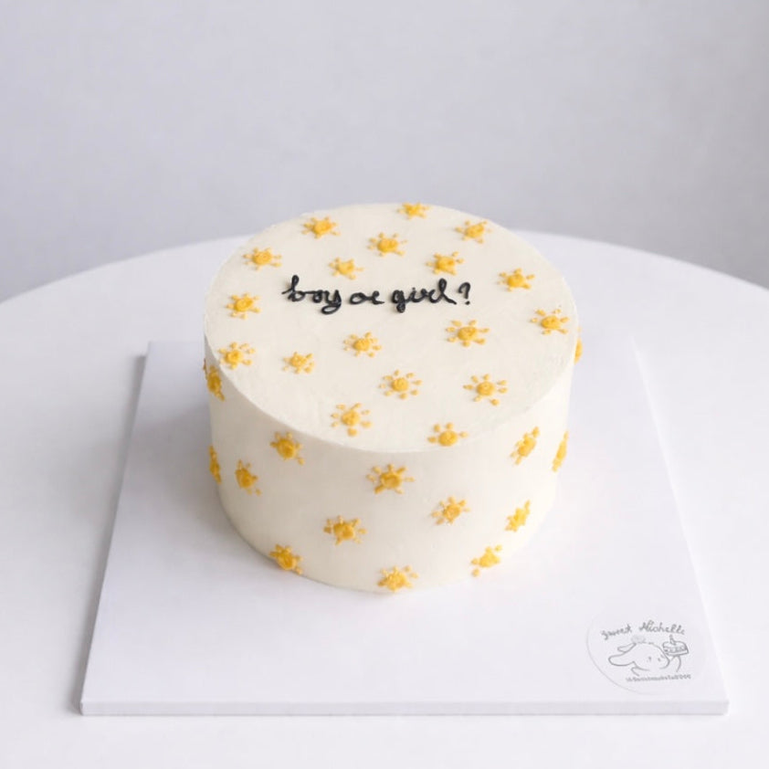 Gender Reveal Sun Cake