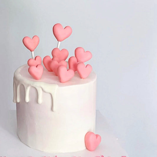 Pink Heart Drip Cake