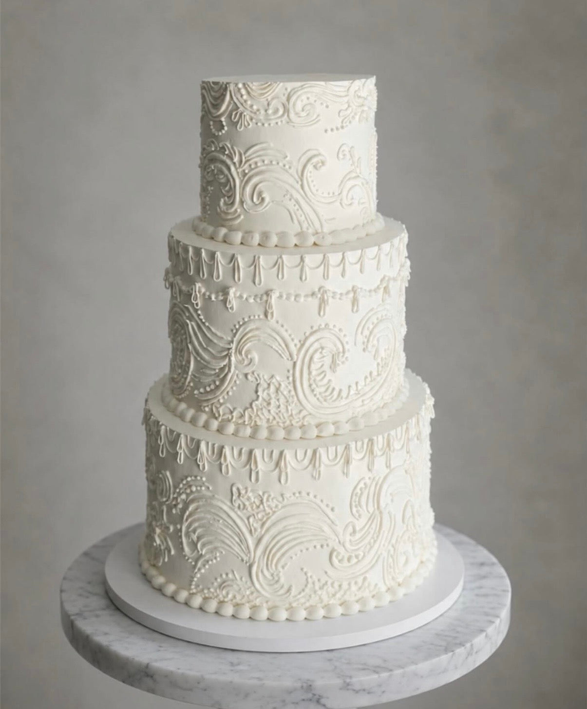 Ivory Lambeth Wedding Cake