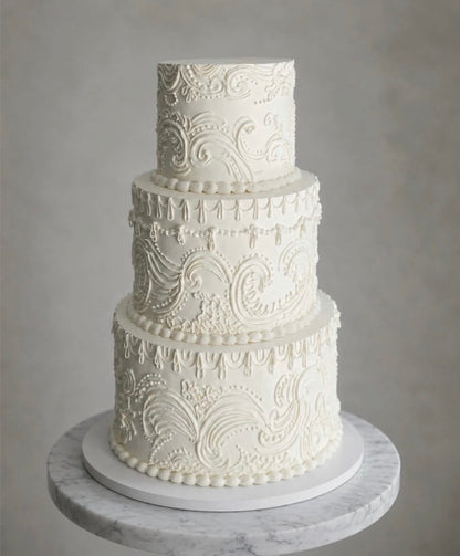 Ivory Lambeth Wedding Cake