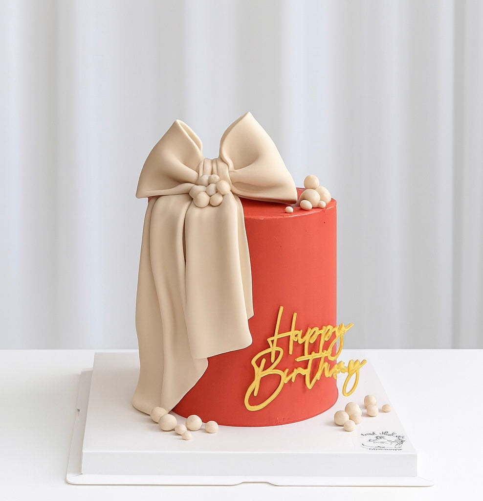 Red Modern Ribbon Cake