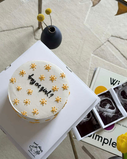 Gender Reveal Sun Cake