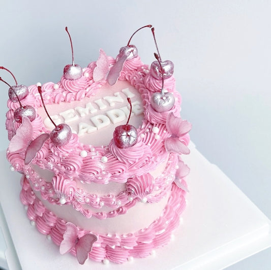 Vintage Glitter Heartcake