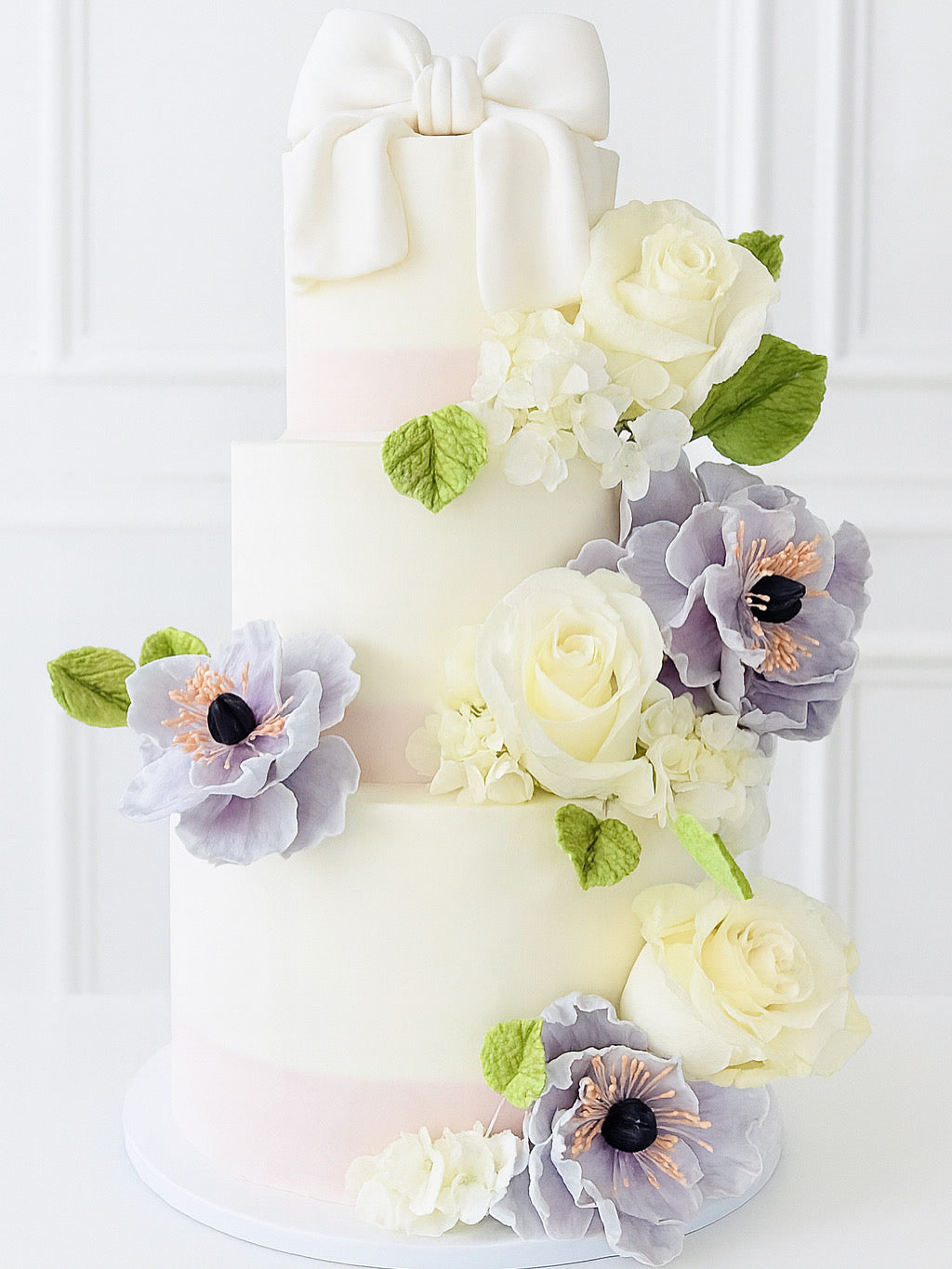 Blushing Bloom Wedding Cake