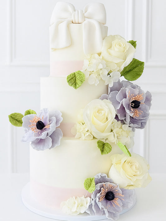 Blushing Bloom Wedding Cake
