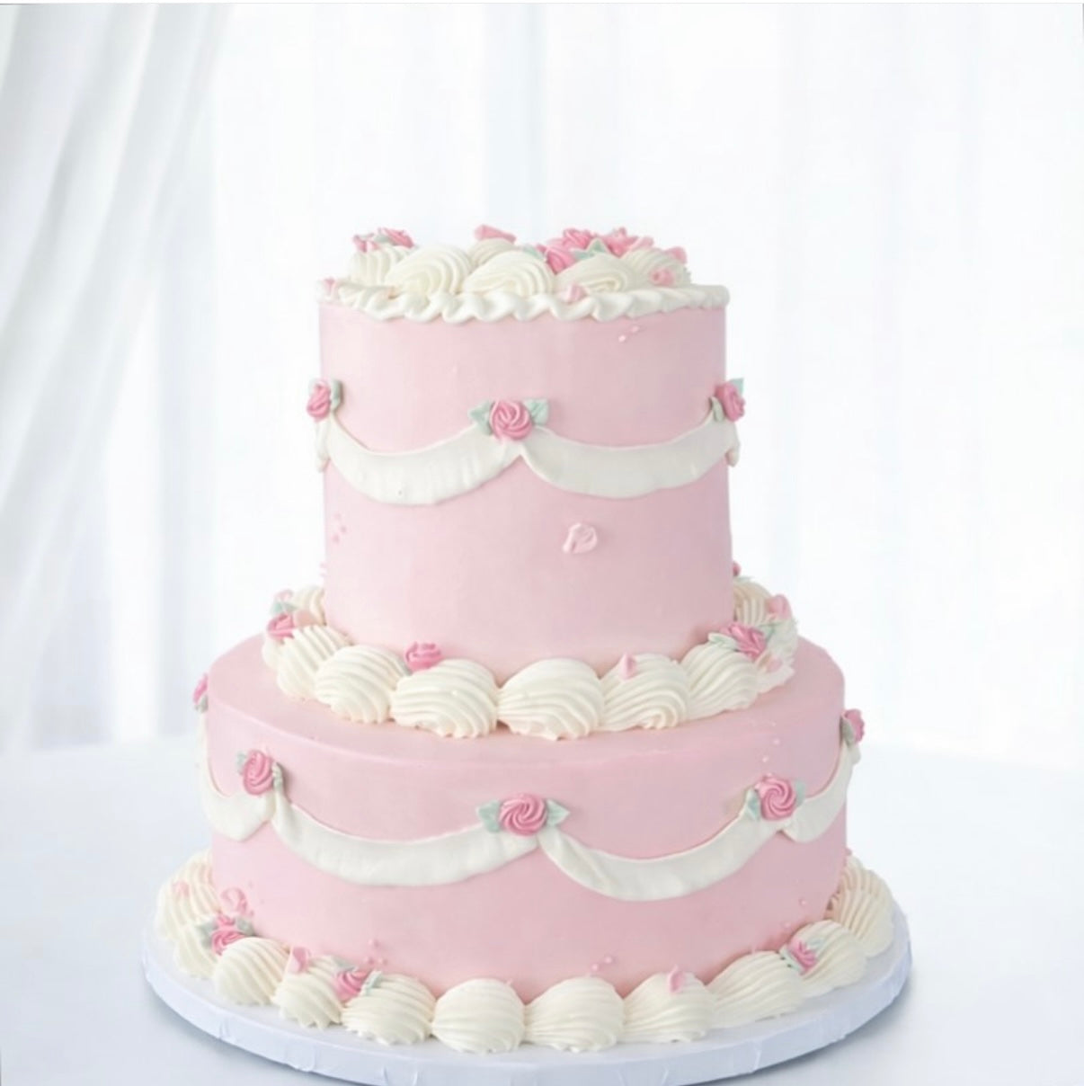 Pink Vintage Ribbon Cake