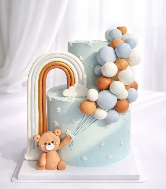 Rainbow Bear Balloon Cake