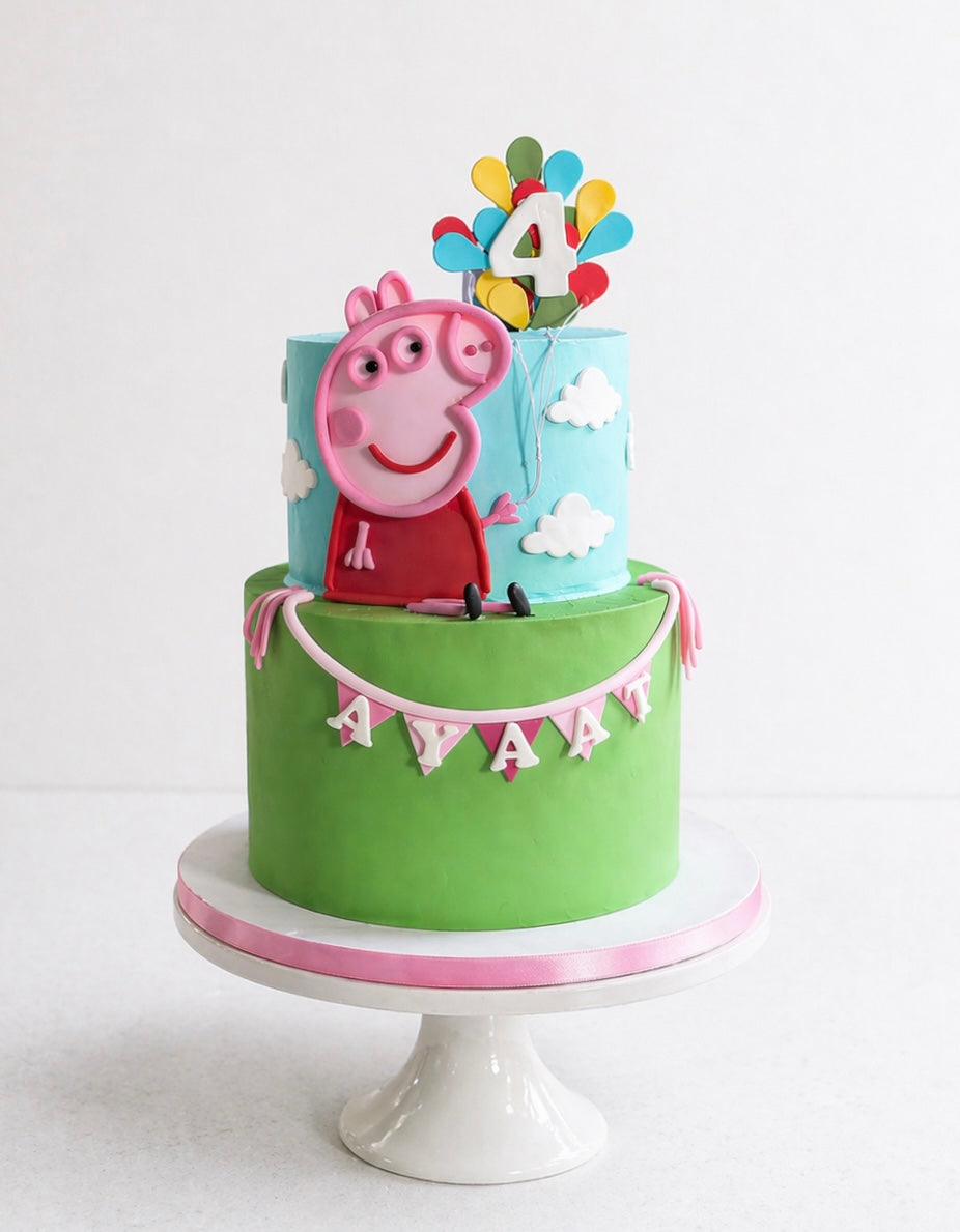 Peppa Pig Birthday Balloon Cake