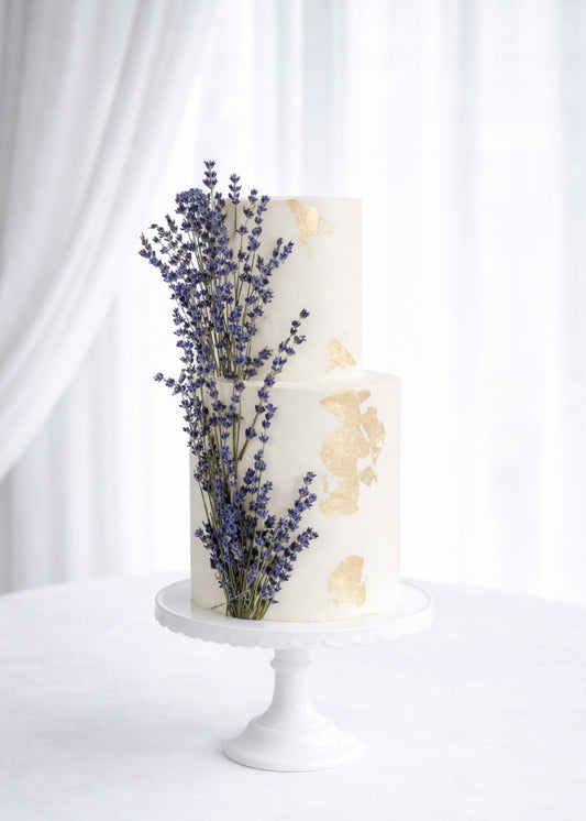 Lavender & Gold Wedding Cake