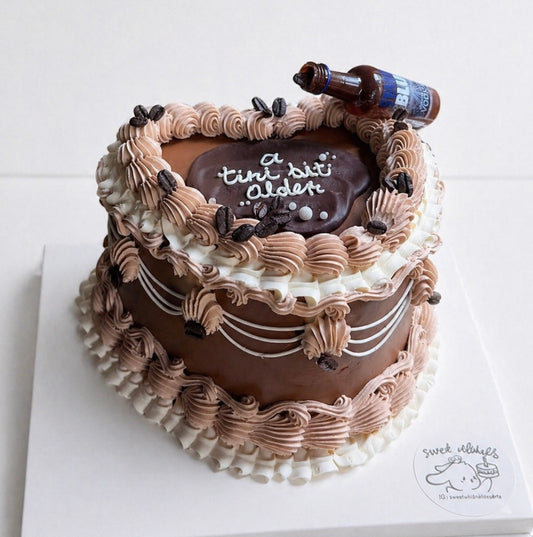 Mocha Drip Vintage Cake