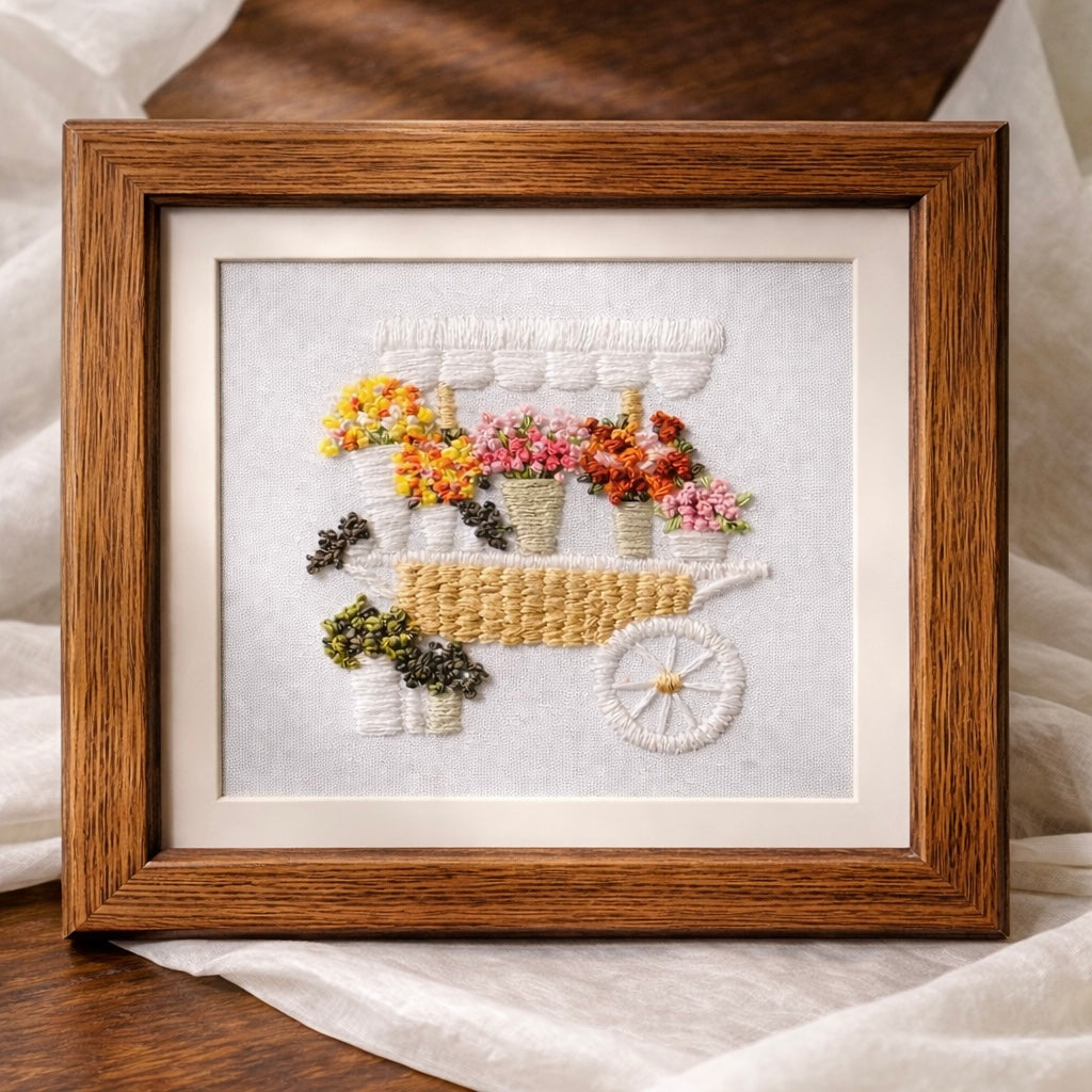 Flower Cart Embroidery Frame