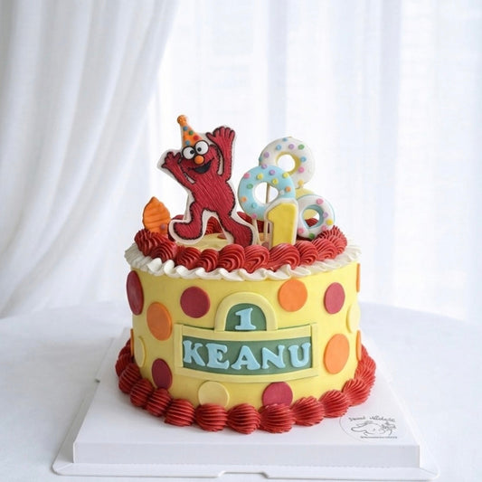 Elmo Birthday Polka Dot Cake