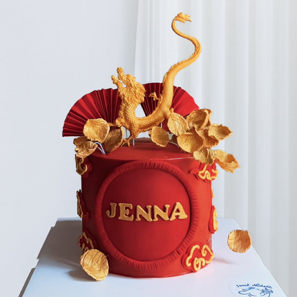 Golden Dragon Celebration Cake