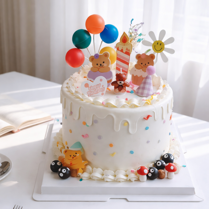 Teddy Bear Cake Candles