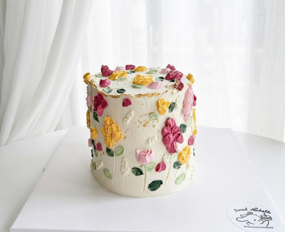 Palette Painted Floral Cake