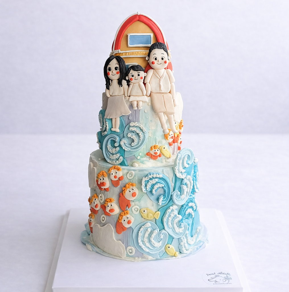 Ponyo & The Magic Waves Cake