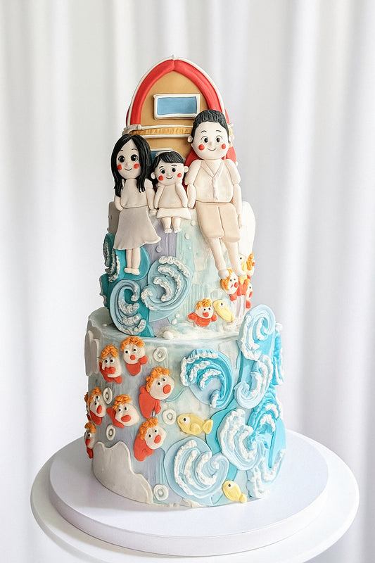 Ponyo & The Magic Waves Cake