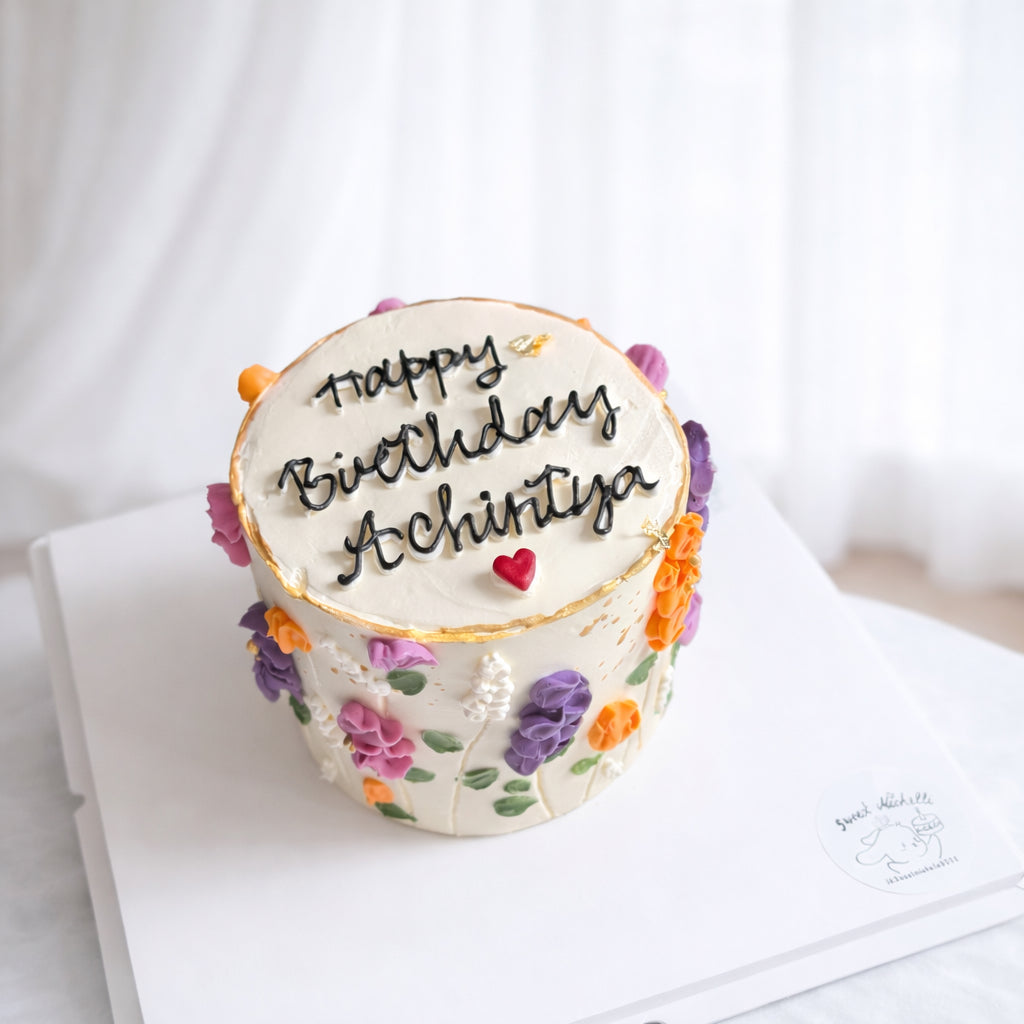 Palette Painted Floral Cake