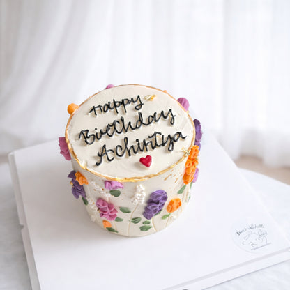 Palette Painted Floral Cake