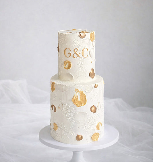 Ivory & Gold Textured Cake
