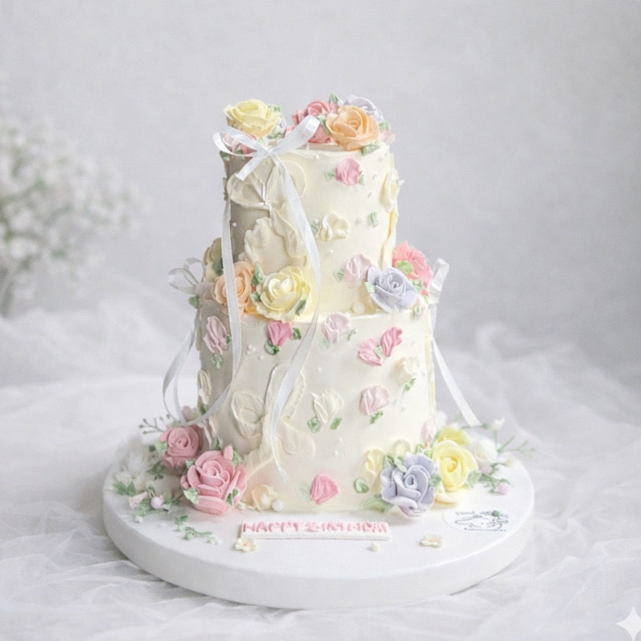 Pastel Blossom Dream Cake