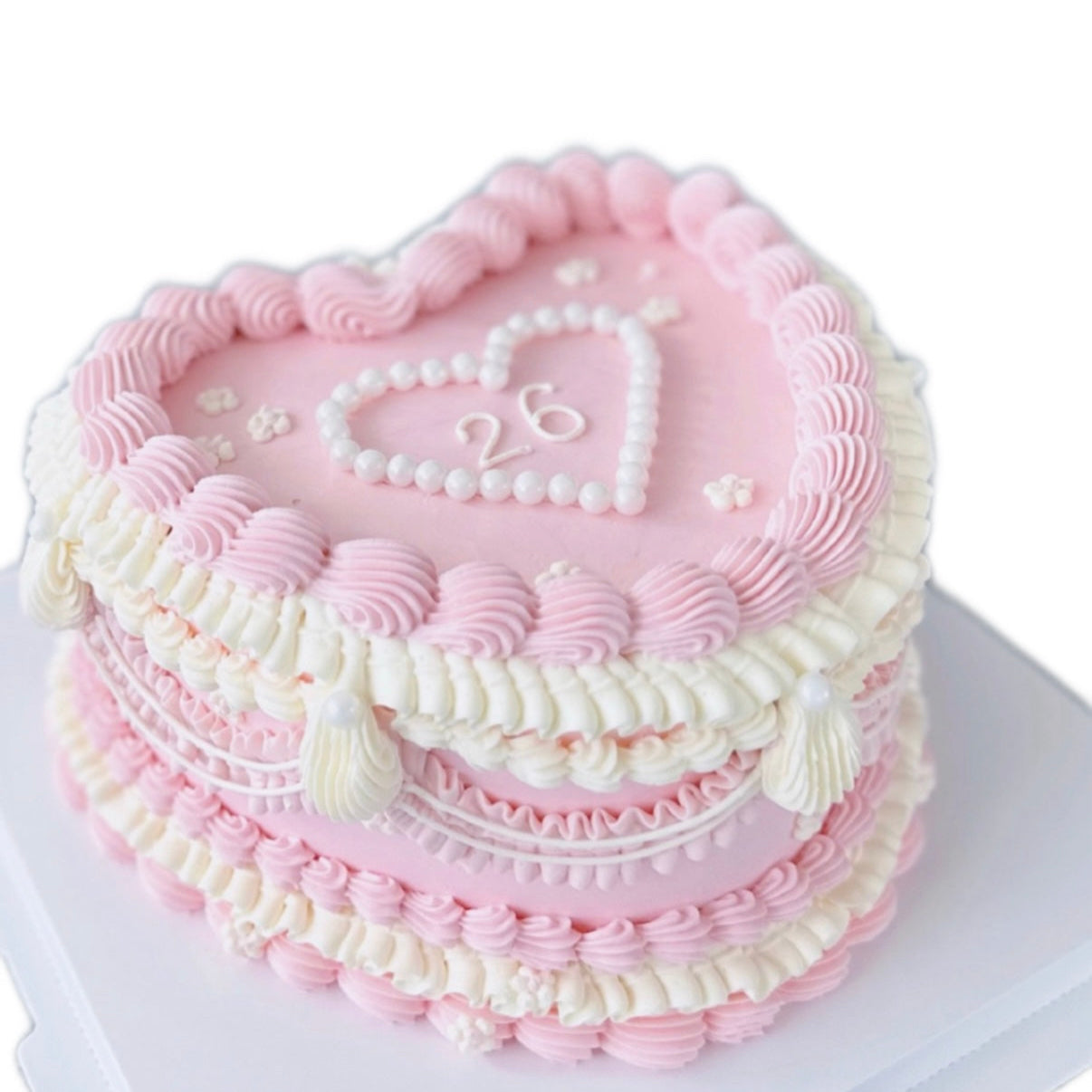 Vintage pearl Pink Heartcake