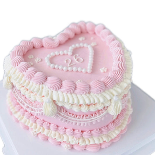 Vintage pearl Pink Heartcake