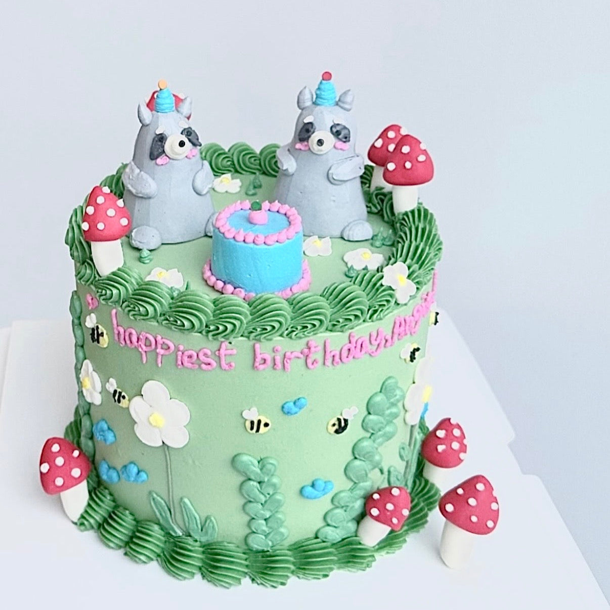 Woodland Raccoon Cake