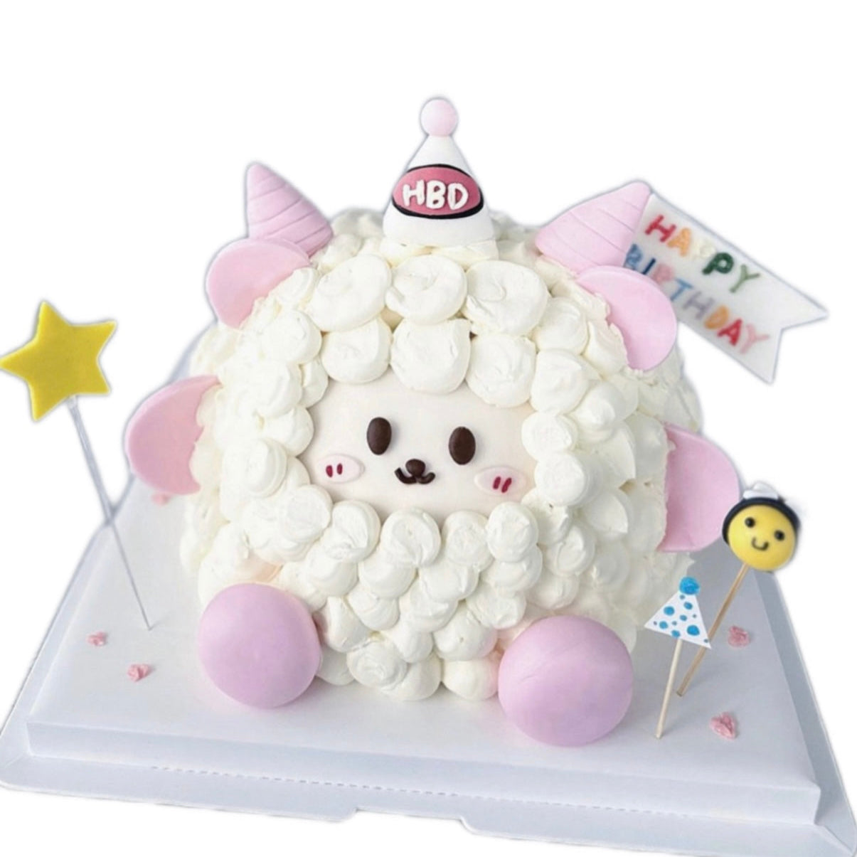 Fluffy Pink Sheep Cake