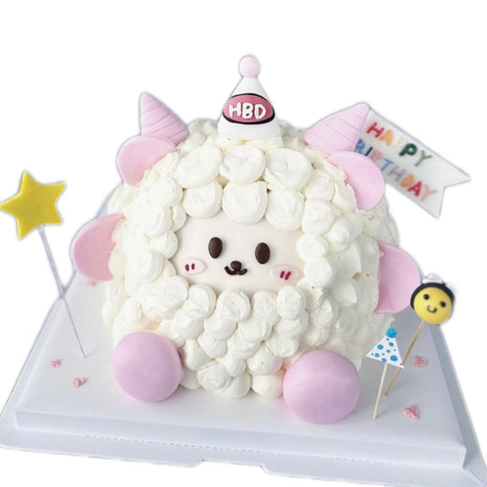 Fluffy Pink Sheep Cake