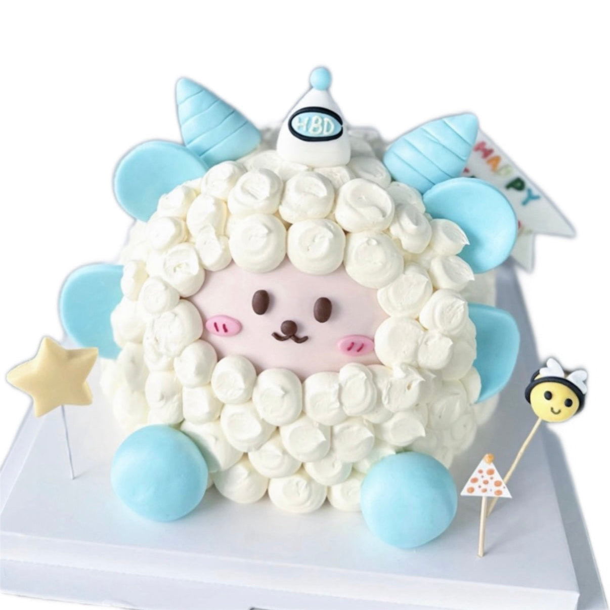 Fluffy Blue Sheep Cake